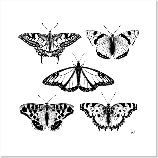 Black-and-white Butterflies Wall Art by VeraAlmeida